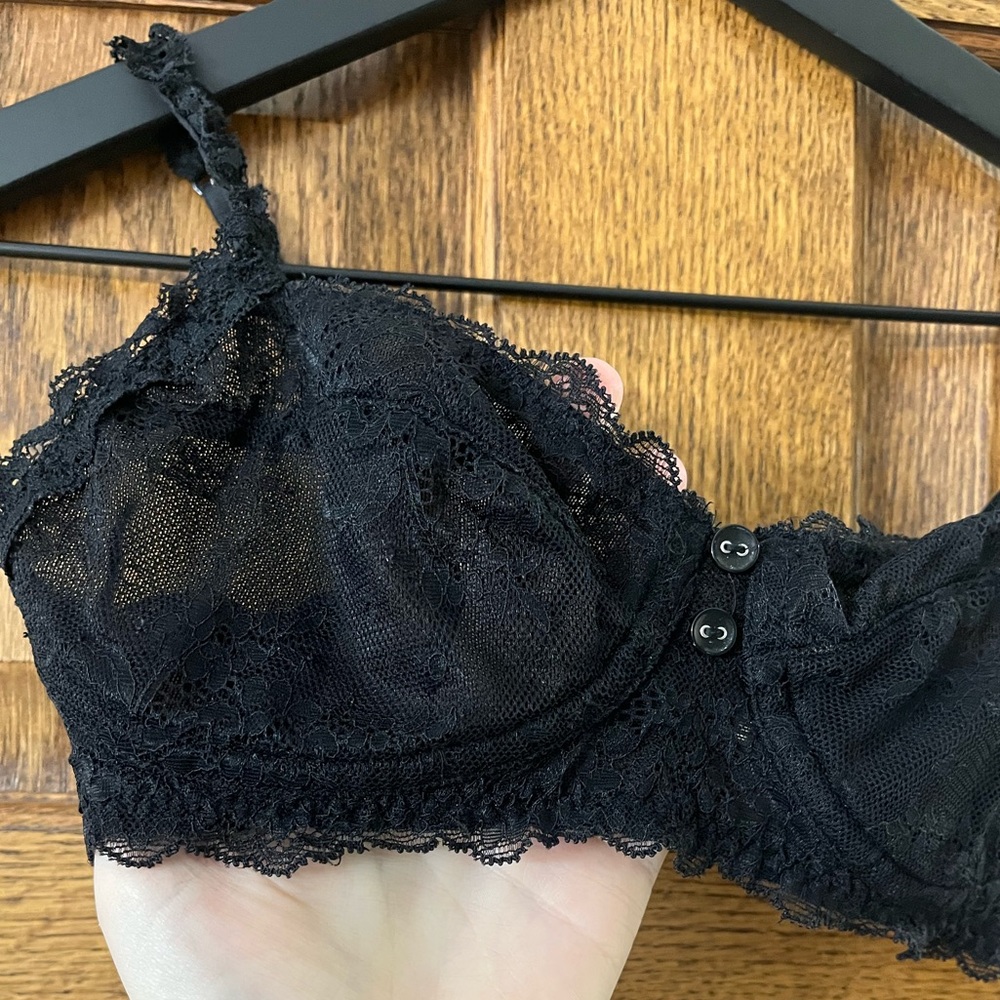 AERIE Sheer Black Lace Bra | Size S - Picture 2 of 5
